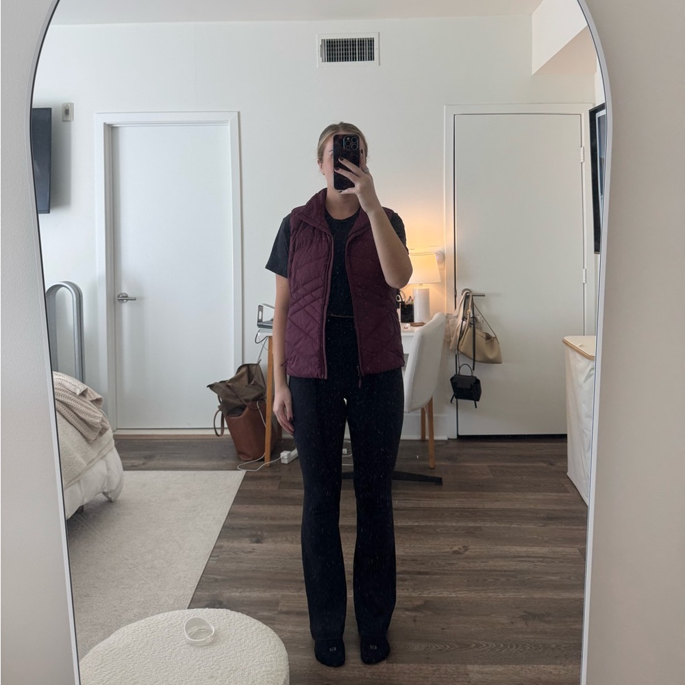 North Face Burgundy Quilted Vest